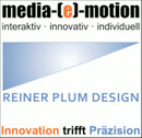 Logo media-e-motion & Reiner Plum Design in Neuss